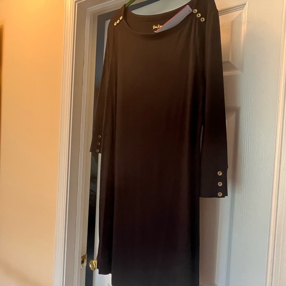 NWT Classic Black Lilly Pultzer Dress with gold buttons. Size XLG - Picture 3 of 9